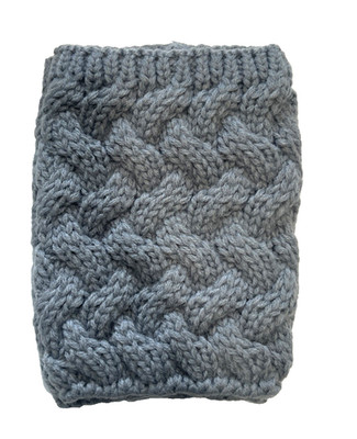 NEW Boot Cuff  LT Gray Winter Warm Short Boot Cable Knit Legging