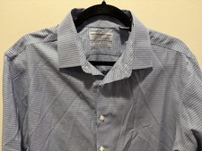 Hart Schaffner Marx Mens L Houndstooth Dress Shirt 100s 2-Ply Cotton