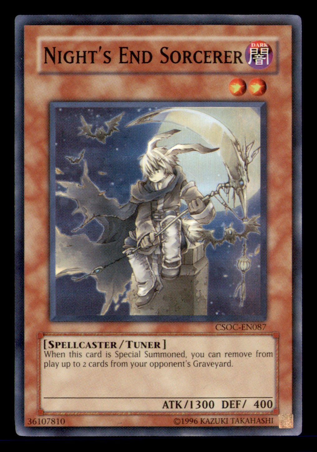 Night's End Sorcerer CSOC-EN087 YuGiOh Crossroads of Chaos trading card — raw and PSA graded price guide
