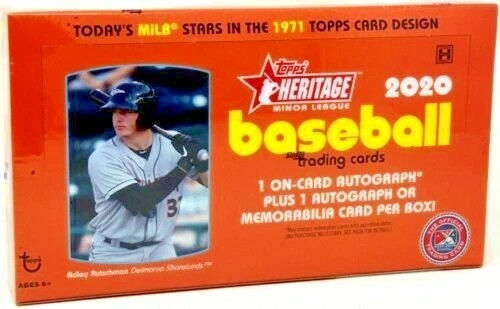 Hobby Box Baseball Cards 2020 Topps Heritage Minor League trading card — raw and PSA graded price guide