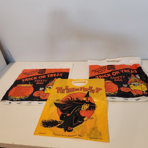 Halloween Vintage Trick or Treat Plastic Bags Burger King, Fun World