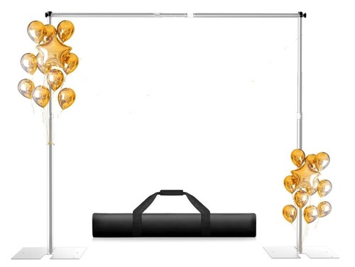 Pipe & Drape Kit Heavy Duty Adjustable Backdrop Stand Carbon Steel Base 8.5x10'