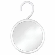 Hangable Round Fogless Shower Shaving Mirror with 360° Swivel Rotatable Hook ...