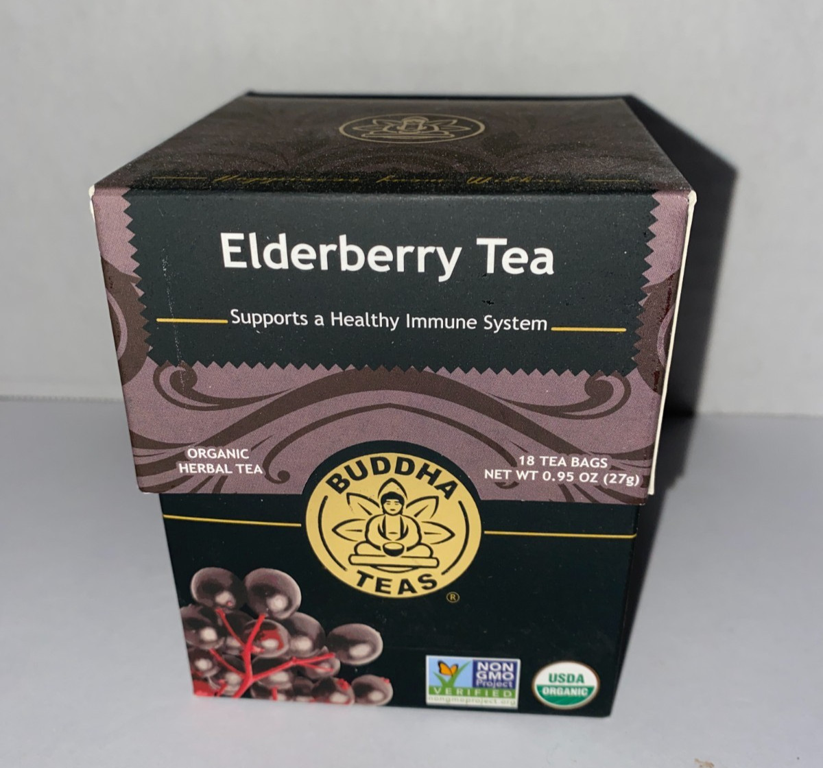 S Certified Organic Elderberry Tea 18 Tea Bags Exp: 1/2028