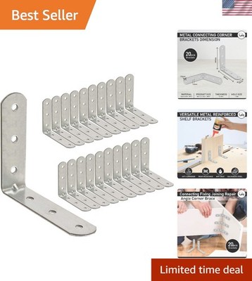 Versatile 20-Pack L-Shape Angle Brackets 1.97''   Easy Install for DIY Projects
