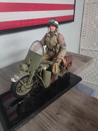 Custom G.I. Joe U.S. Army Motor MP  Harley-Davidson Motorcycle Hasbro /Dragon