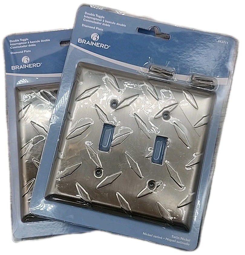 2-gang Toggle Style Wall Plate Satin Nickel 2pack [110]