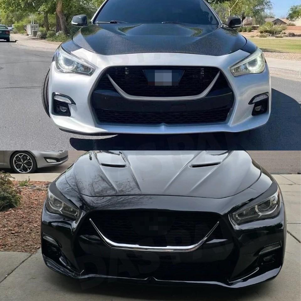 Infinity 400r Fit 2014-2022 Infiniti Q50 Skyline 400R Style Front Bumper Grille Fog ...