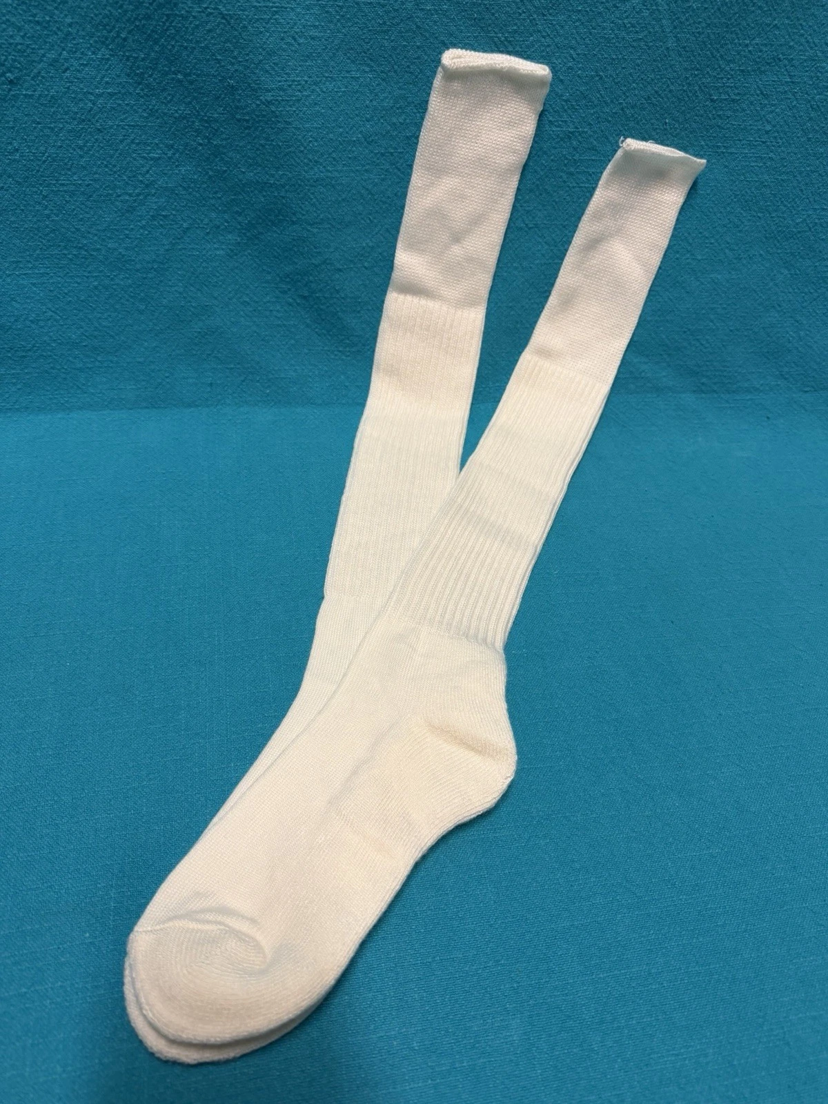 Vintage Socks 9-11 White 27" Crew Very Quality Acrylic 80s 90s New Old Stock OTC