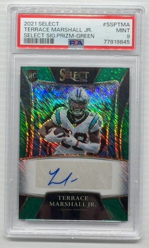 Terrace Marshall Jr. Panini Select Select Signatures Prizm #SSPTMA Green