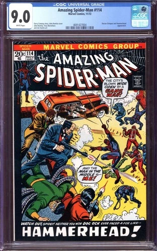 AMAZING SPIDER-MAN #114 CGC 9.0 WHITE PAGES // MARVEL COMICS 1972