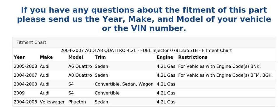 2004-2007 AUDI A8 QUATTRO 4.2L - Injetor de Combustível 079133551B - Imagem 4 de 4