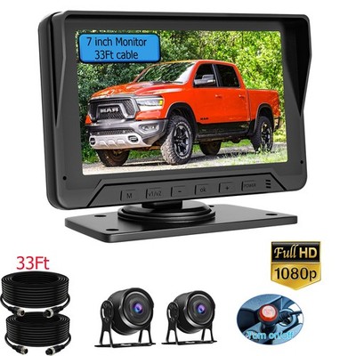 12-24v 4Pin Heavy Duty Truck Reversing Kit 7'' Monitor+IR Reverse CCD Camera 10m