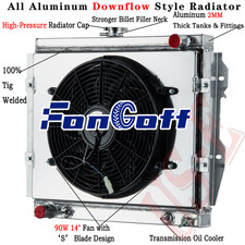 4 Rows Aluminum Radiator+Shroud Fan For 1984-95 Toyota Pickup 4Runner 2.4L L4