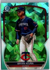 2023 Bowman Chrome Sapphire #BCP-193 Bryan Acuna Aqua  /99 Minnesota Twins