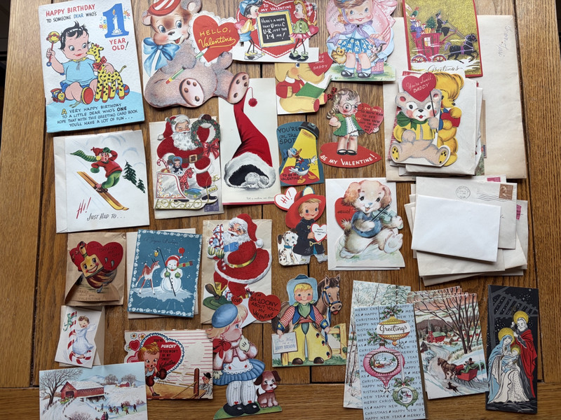 Vintage Greeting Cards 1940s 1950s Christmas Easter Valentine's