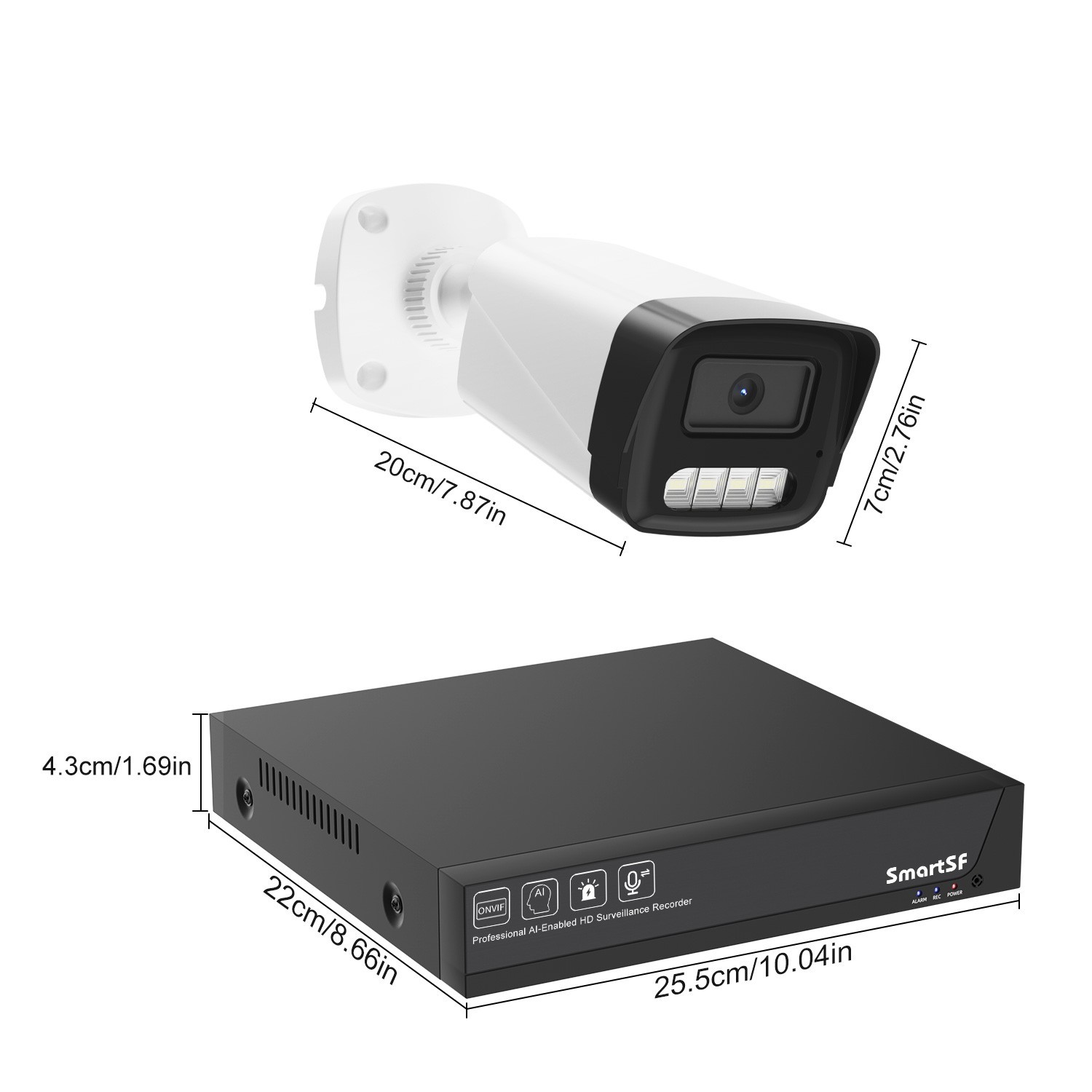 SmartSF  5MP NVR 3MP Audio POE Security Camera System Outdoor IP Network kit