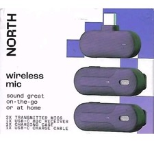 Wireless Mic NORTH, Dual Transmitter Microphone USB-C Receiver Rechargeable Case