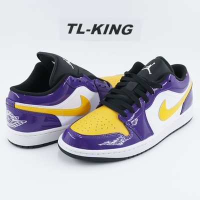 Nike Air Jordan 1 Low SE Laker Patent Leather Court Purple Gold