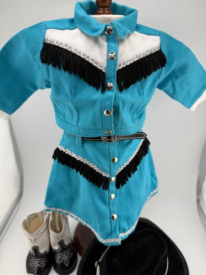 Difícil de Encontrar Pleasant Company American Girl RARO 1998 ROOTIN’ TOOTIN’ Conjunto de Disfraz de Vaquera Foto 2 de 4