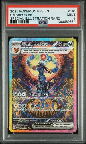 2025 POKEMON PRE EN-PRISMATIC EVOLUTIONS #161 UMBREON EX PSA 9