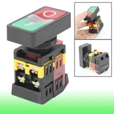 AC 600V 10A Indicator Light I/O START STOP Momentary Push Button Switch