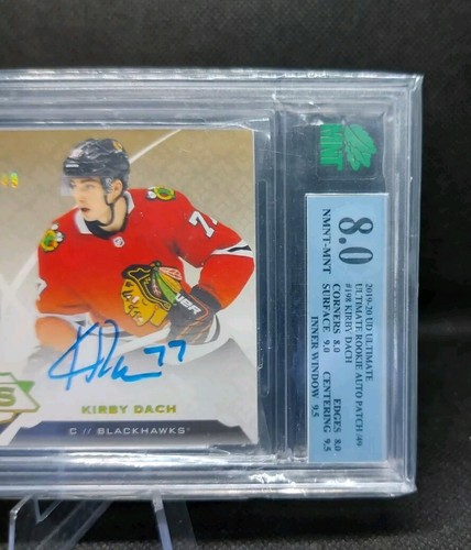19-20 UD Kirby Dach Ultimate Rookies Auto Patch /49 Ultimate Collection MNT 8.0 - Picture 3 of 4