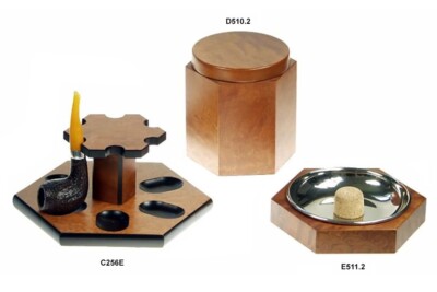 LUBINSKI APPLES 6 SEATER MAHOGANY MAHOGANY APPLE HUMIDIFIED TOBACCO PIPE CUTTER C256E