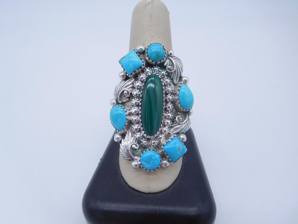 Richard Begay Vintage Native American Navajo Blue Turquoise Sterling Silver Bracelet Richard Begay Vintage Native American Navajo Blue Turquoise Sterling Silver Bracelet