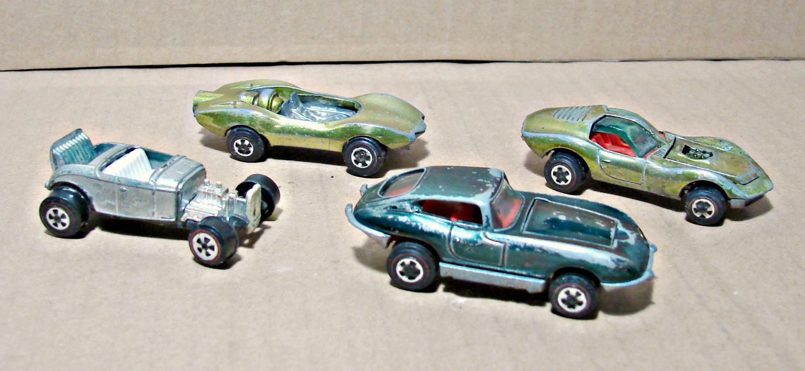 Lot of (4) Original Topper Johnny Lightning diecast cars for restore