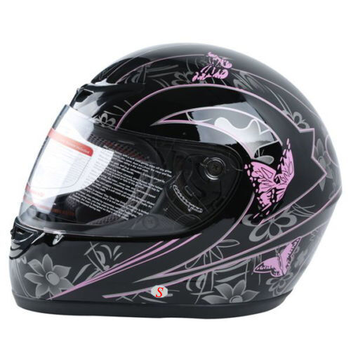 DOT Adult Women Pink Butterfly Full Face Motorbike Sport Race Helmet S M L XL - Picture 8 of 11