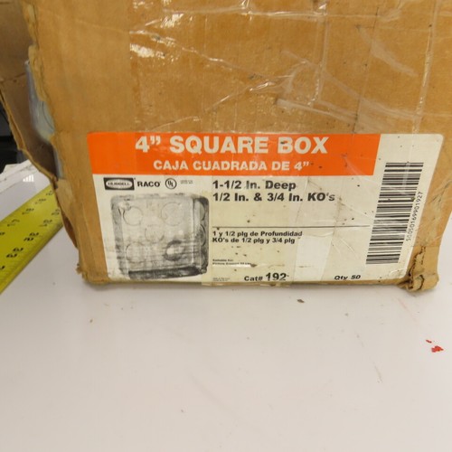 Hubbell Raco 4" x 4" x 1-1/2" Deep Electrical Outlet Boxes 1/2&3/4" KO's Lot/47 - 第 2/11 張圖片
