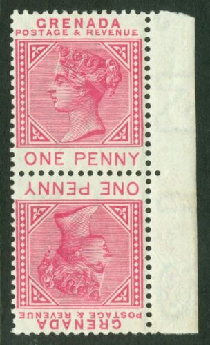 SG 31a Grenada 1883. 1d carmine Tete-beche vertical pair. Fine unmounted mint... - 第 1/1 張圖片