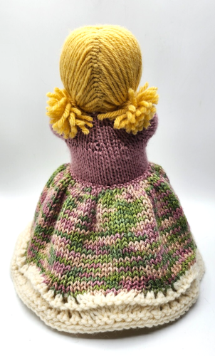 Topsy Turvy Dolls Hand Made Knitted Waldorf Style Doll Blond & Brunette - Picture 2 of 5