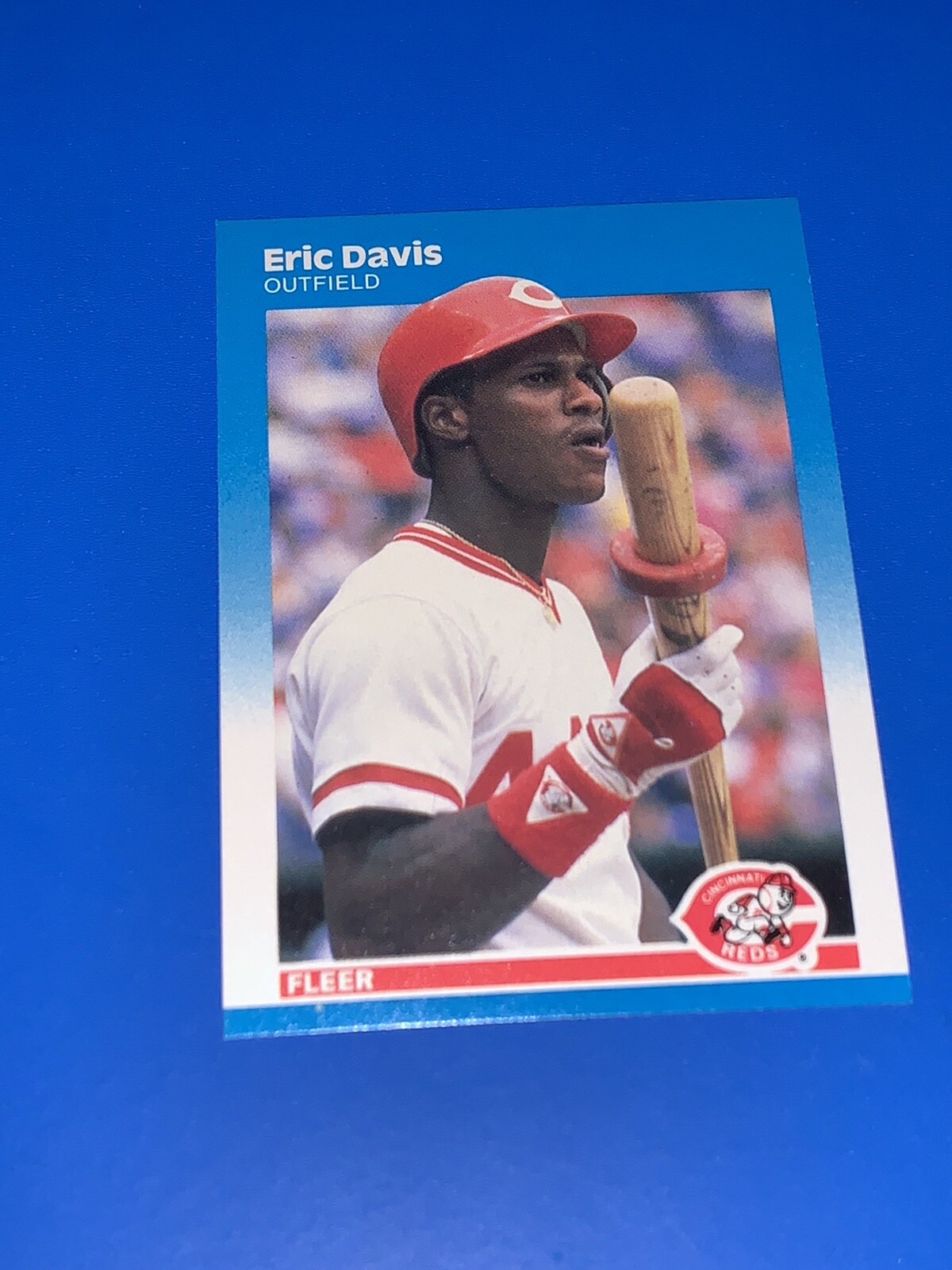 1987 Fleer Eric Davis Baseball Card 198 Cincinnati Reds Set Break NM