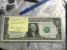 Star Note Error 2013 B Duplicate $1 bills list -160 of them sold individually