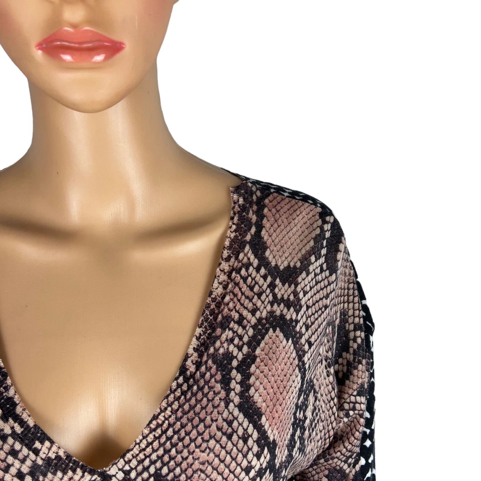 Vestido tejido manga larga estampado reptil serpiente rosa negro Stella McCartney talla 42 Foto 4 de 4