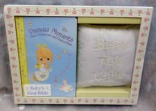 PRECIOUS MOMENTS Baby's First Bible NEW TESTAMENT  PSALMS  Keepsake Pillow Set