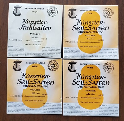 1 Set Thomastik Artist Rope Strings for Violin E A D G Made in Austria Vintage
