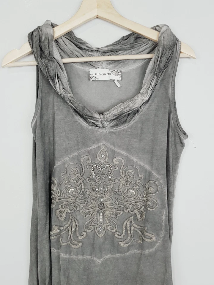 [ELISA CAVALETTI] Top túnica gris 2 piezas en capas para mujer | Talla M o AU 12 Foto 3 de 4