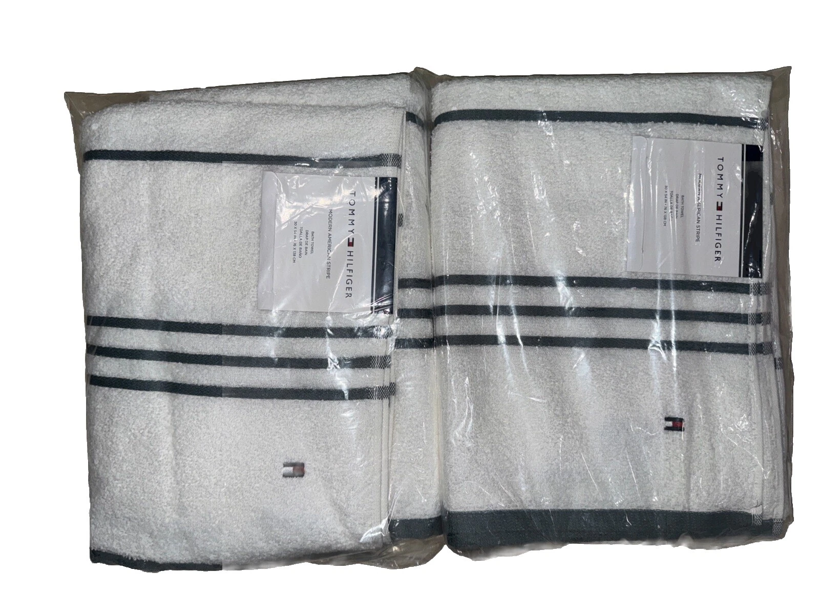 Tommy Hilfiger a Rayas 100% algodón toallas y mantillas de Baño