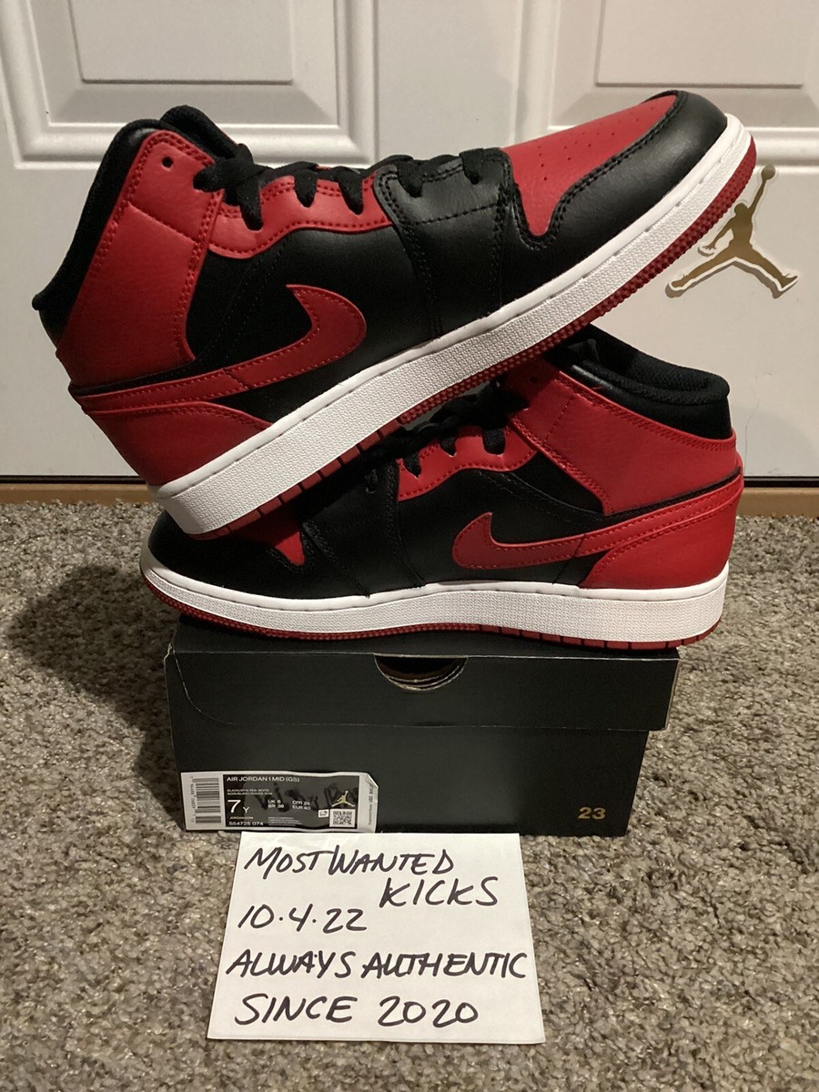 20年製 NIKE (ナイキ) AIR JORDAN 1 MID BRED NIKE(ナイキ) 20年製 AIR JORDAN 1 MID BREDエアジョーダン1黒赤