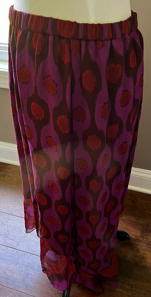 Saia maxi DIANE VON FURSTENBERG LOUELLA 100% SEDA FLUIDA, TAMANHO GRANDE - Imagem 3 de 4