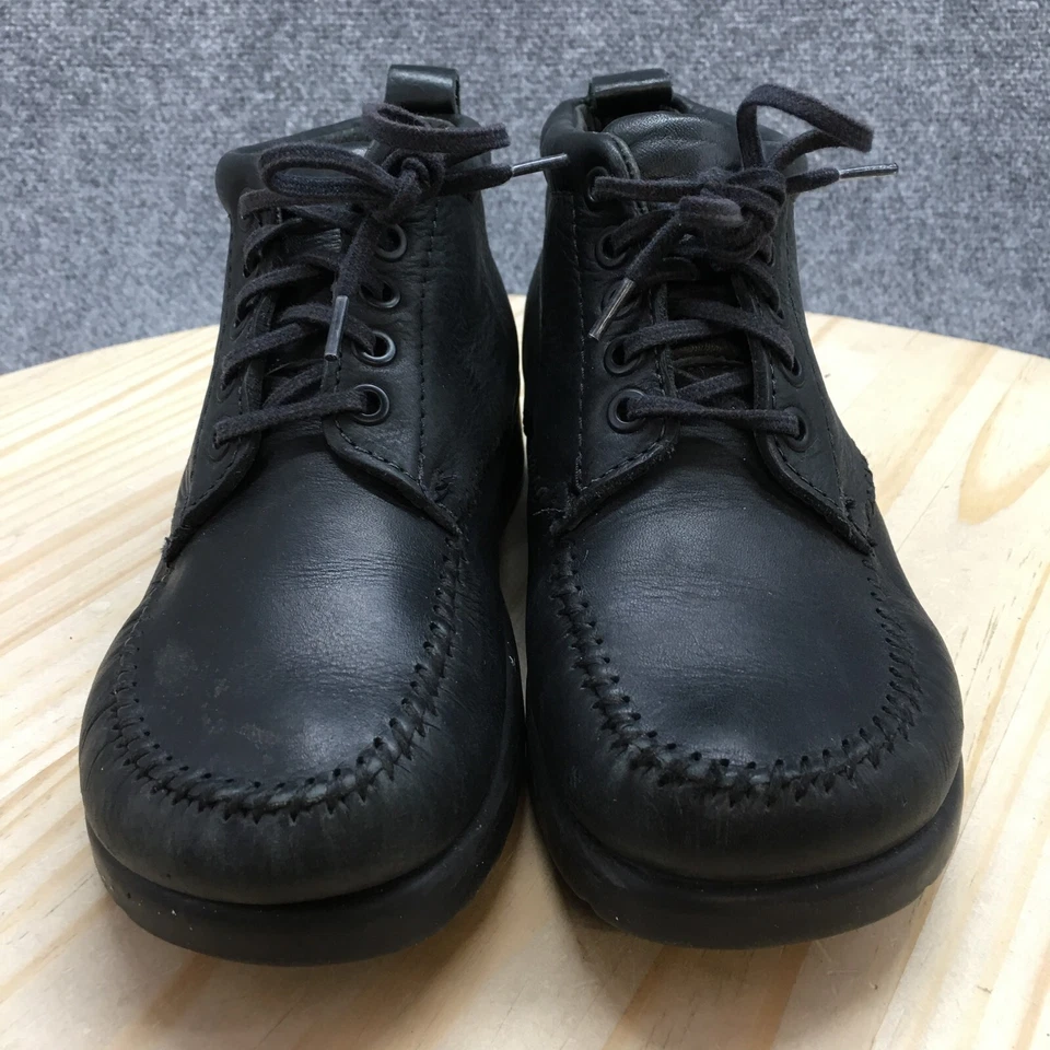 Botas Dexter Para Hombres 7.5 Botín Ancho Negro Con Cordones Cómodas Informales Puntera Redonda Foto 4 de 4