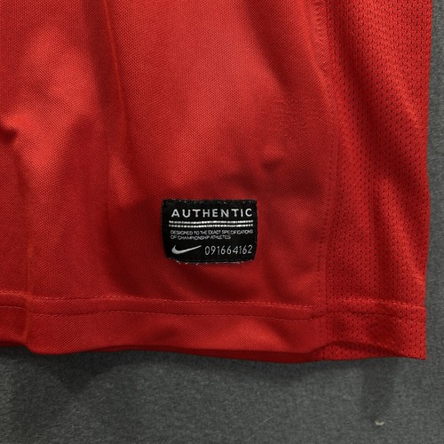 Nike Dri Fit Camicia Maniche Lunghe Uomo Grande Rosso Activewear Felpa a Compressione - Foto 3 di 14