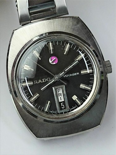 RADO Voyager Black Dial Automatic winding vintage Watch 1970's Overhauled |  eBay