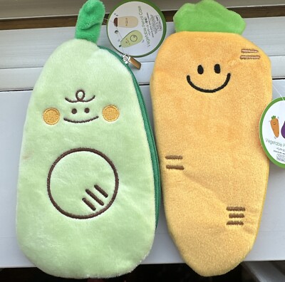 NWT Cute Vegetables Pencil Case  Japanese Set Of Two With Tag