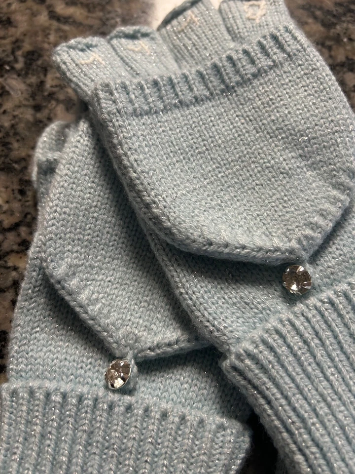 Kate Spade Blue Sparkle 雪花 Beanie and Mittens 全新 无盒 — 第 4/4 张图片