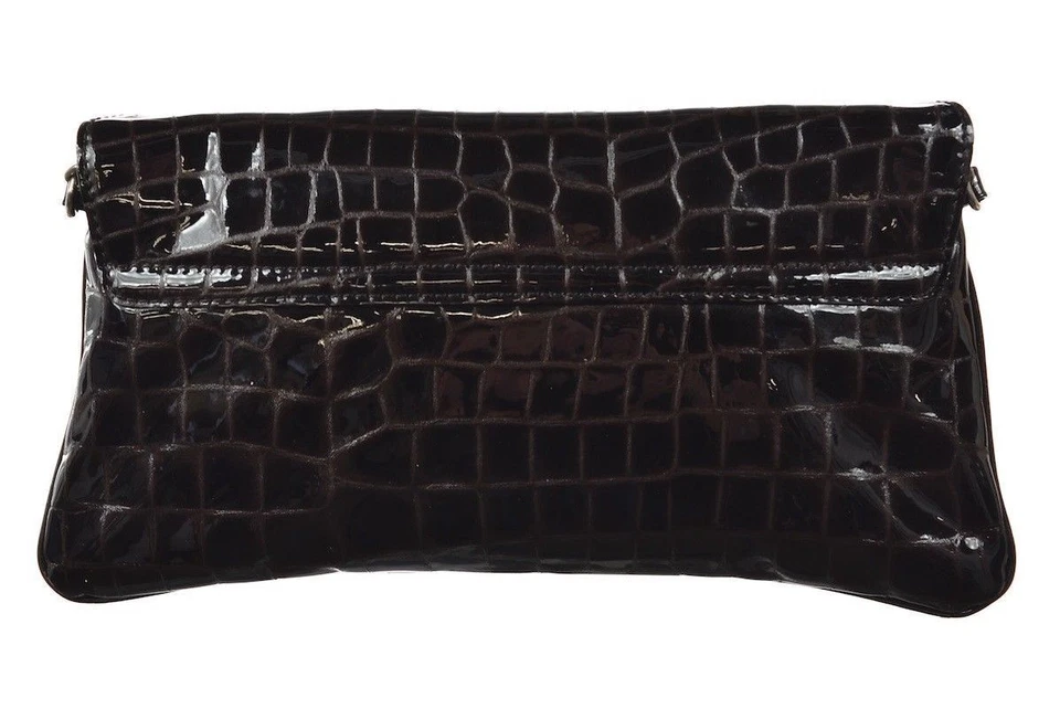 Bolso de Hombro Jill Stuart Talla Mediana Marrón Texturizado Charol Foto 3 de 4