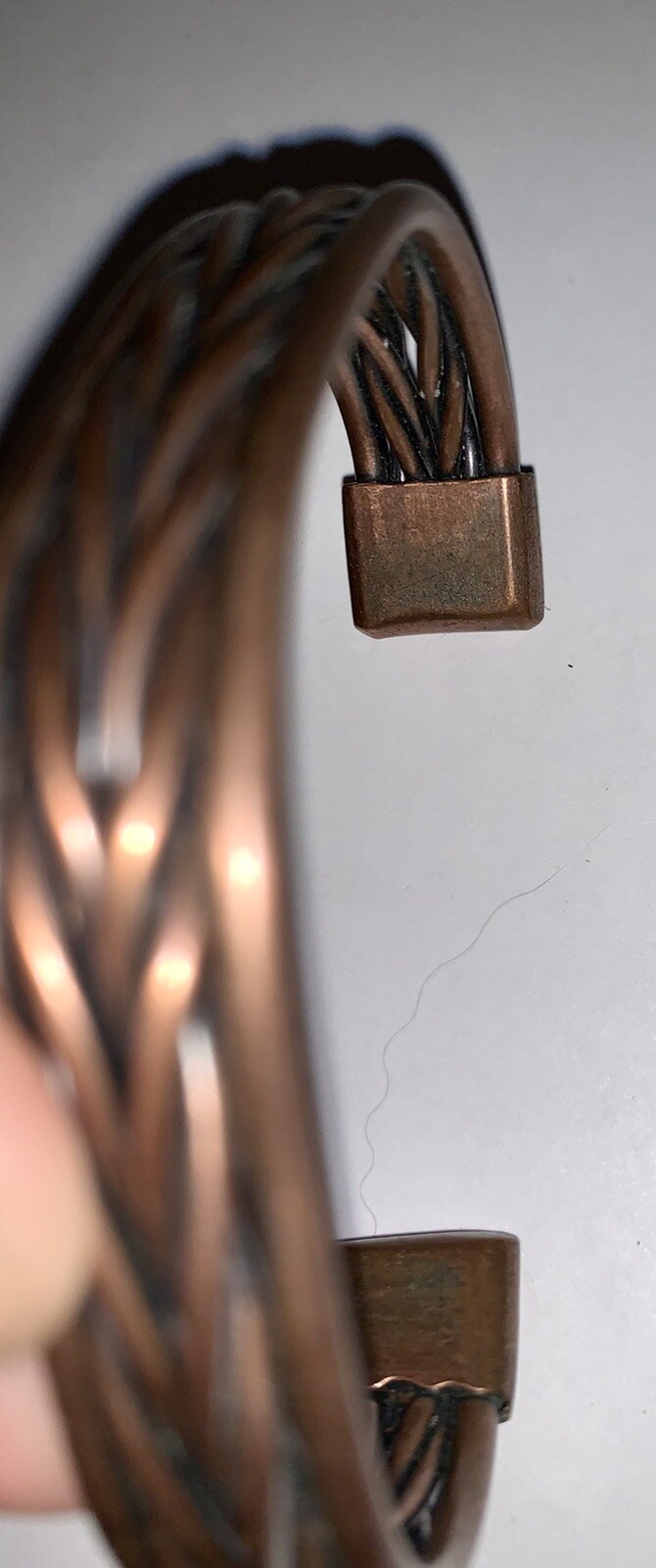 Solid Copper Braided Wave Woven Twisted Cuff Brac… - image 4